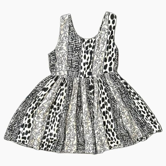 Billabong Sleeveless Dress Cotton Black White Block Pattern Women’s Size Small - Picture 1 of 7